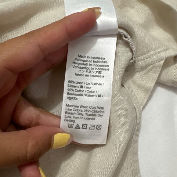 J.Crew Womens Small Classic Fit Beach Shirt Linen Cotton Blend Beachy Summer - Picture 9 of 12